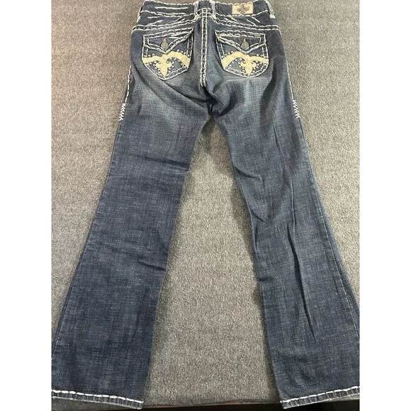 VTG Y2K Laguna Beach Jean Co 28x34 Embroidered Thick Stitch Low Rise Bootcut USA - Picture 3 of 13